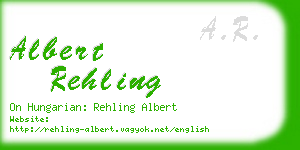 albert rehling business card